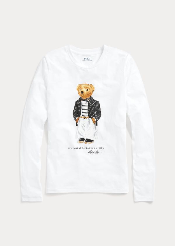 Camisa Polo Ralph Lauren Mujer Blancos - Polo Bear Crewneck - SWHGZ0764